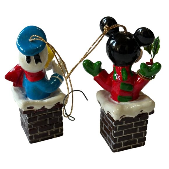 LOT of 2 Disney Walt Disney Ornaments Mickey Mouse Donald Duck Plastic 3.5" Tall - Picture 2 of 10